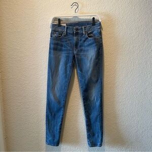 Polo Ralph Lauren women blue stonewashed “ Tompkins Skinny” jeans, size 27